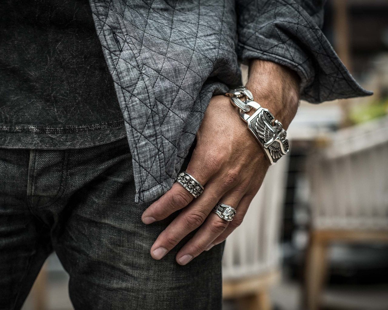 Minimalist Oxidized Mens silver Snake chain bracelet – SilverRituals